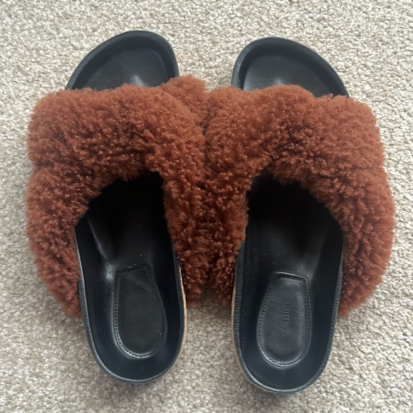 Chloe Shearling Sandal 38 - Picture 1 of 3